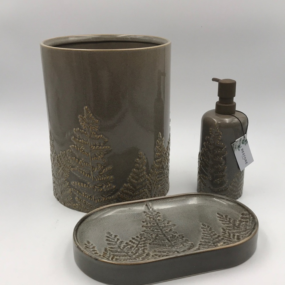 Restore Home Ceramic Bath Accessories 3 Piece Set